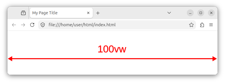 Full viewport width represented by the 100vw value.