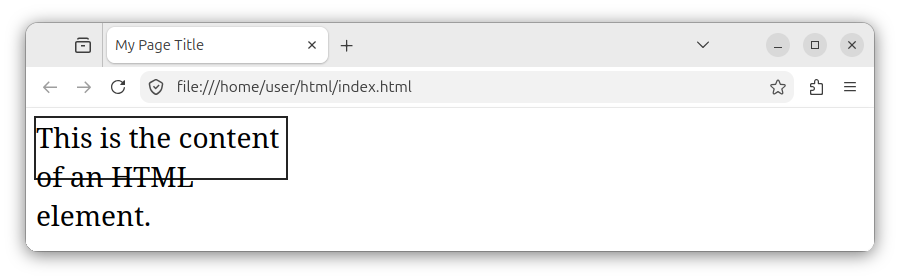 A CSS rule where the content overflows the container area.