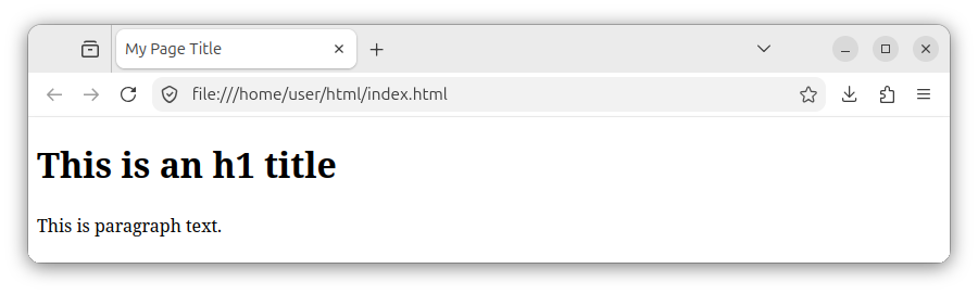 An HTML page rendered using the default, internal stylesheet.