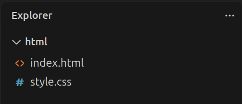 HTML and CSS files in the same folder.