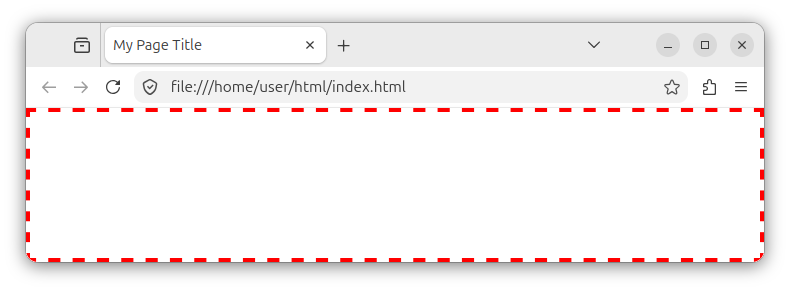 The dashed rectangular area representing the browser's viewport area.