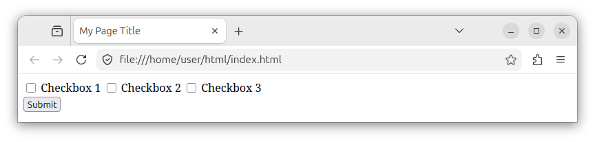 An HTML form with multiple checkboxes.