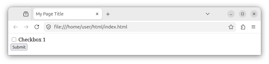 An HTML form with a single checkbox element.