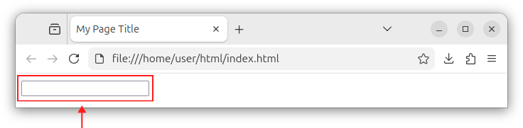 HTML form with a single text box control.
