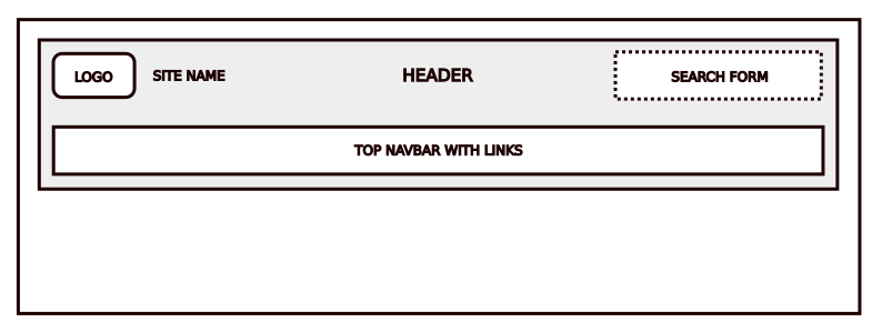 An HTML header section with common elements and a navbar.