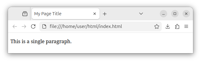 HTML page with a single paragraph.