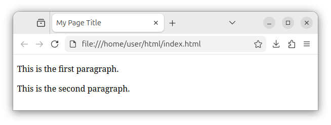 HTML page having multiple paragraphs.