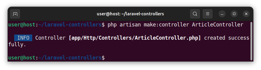 Creating the ArticleController controller file.