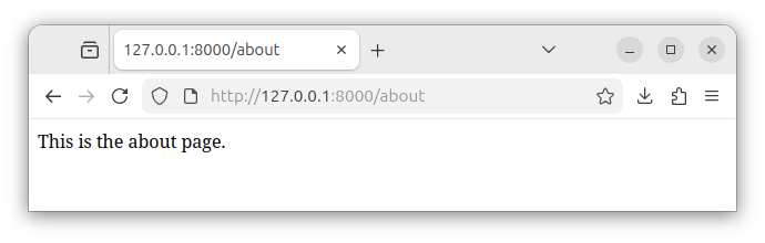 The about route returning  a string in Laravel.