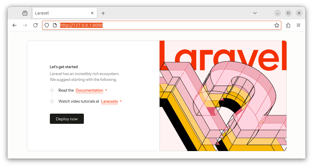 Laravel default page on a local server
