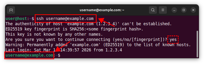 Using ssh to log in to a remote host/shell.