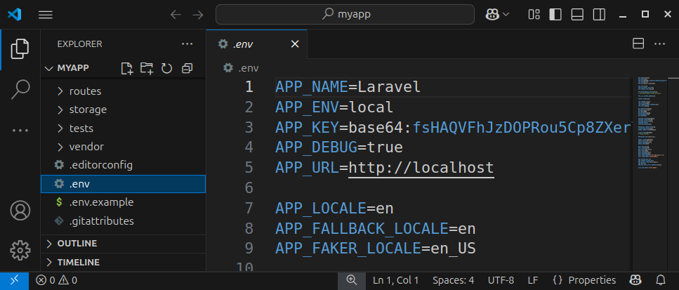The .env file with environment variables 
