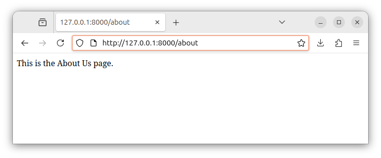 Accessing the about page for a Laravel app on a local server