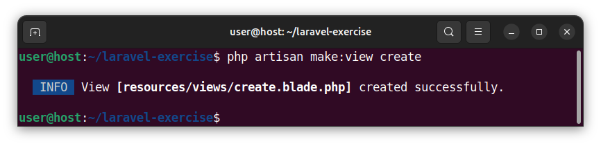 Creating a Blade template/view that will display the form in Laravel.
