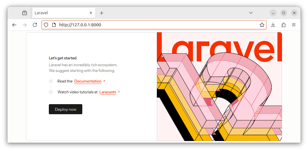 Laravel app - the default welcome page