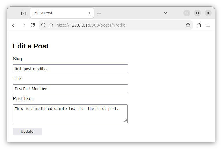 Modifying the data inside a form.