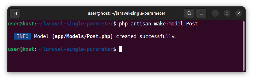 Creating a model for the posts table in Laravel.