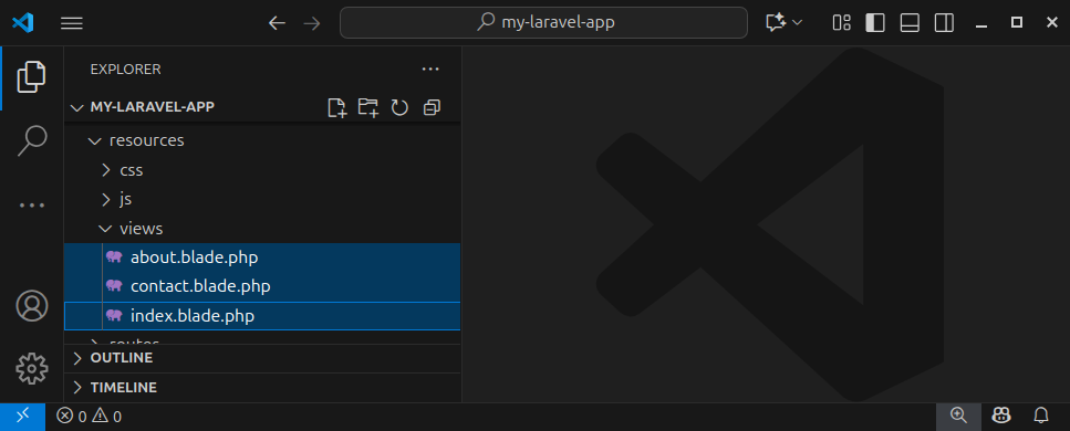 Multiple Laravel template files inside the resources/views folder