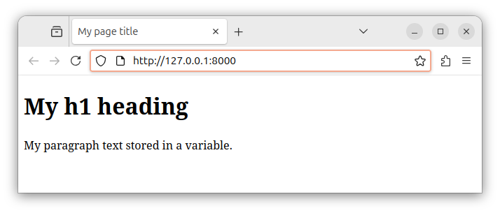 A browser showing the HTML page and the content of several Laravel variables.