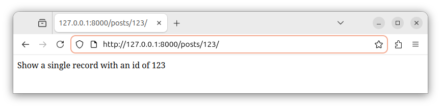 Laravel route used for displaying a single post.