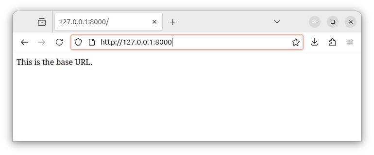 A browser showing the string response for a Laravel app