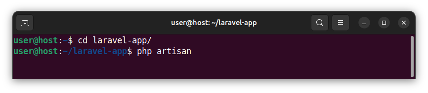 Invoking the Artisan command line interface.