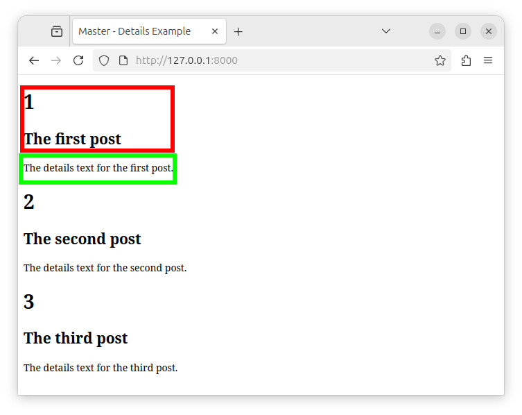 Showing records from the master and detail tables in Laravel.