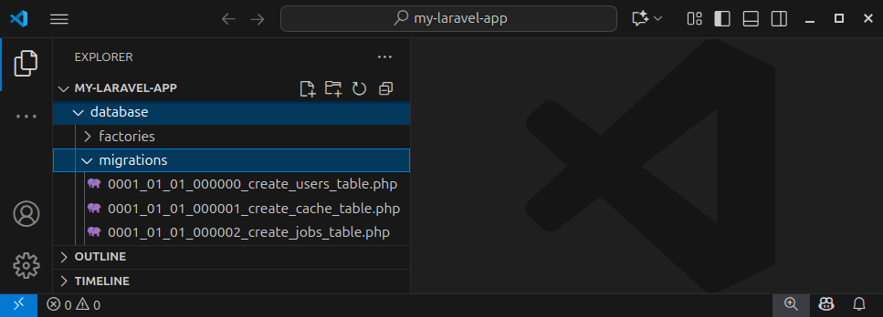 The folder containing migration files in Laravel