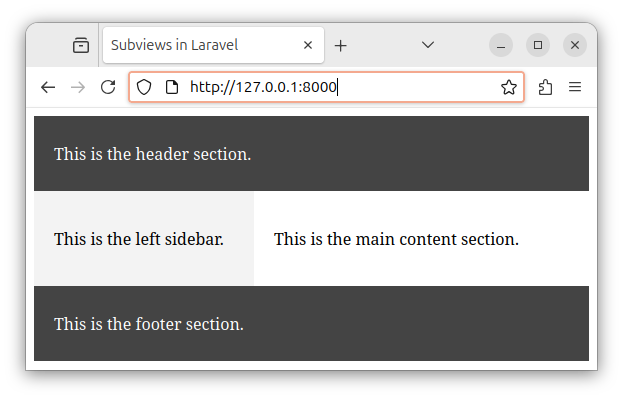 A web page with multiple sections.