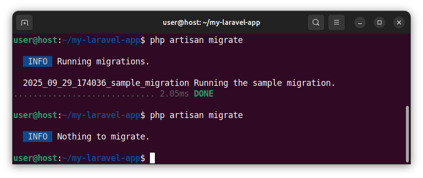 Running Laravel migrations multiple times