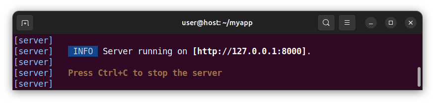 Local server running