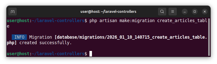 Creating a prefilled migration file.