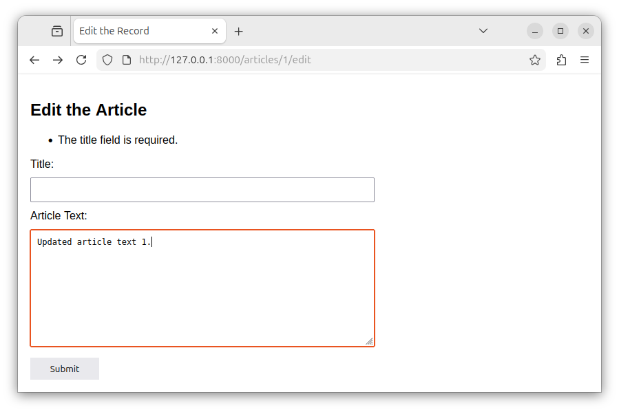 Retaining modified values on a form in Laravel