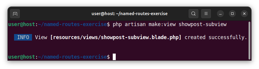 Creating a showpost subview in Laravel.